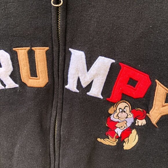 Vintage Embroidered Disney Hoodie 'Grumpy' Medium - Picture 4 of 8